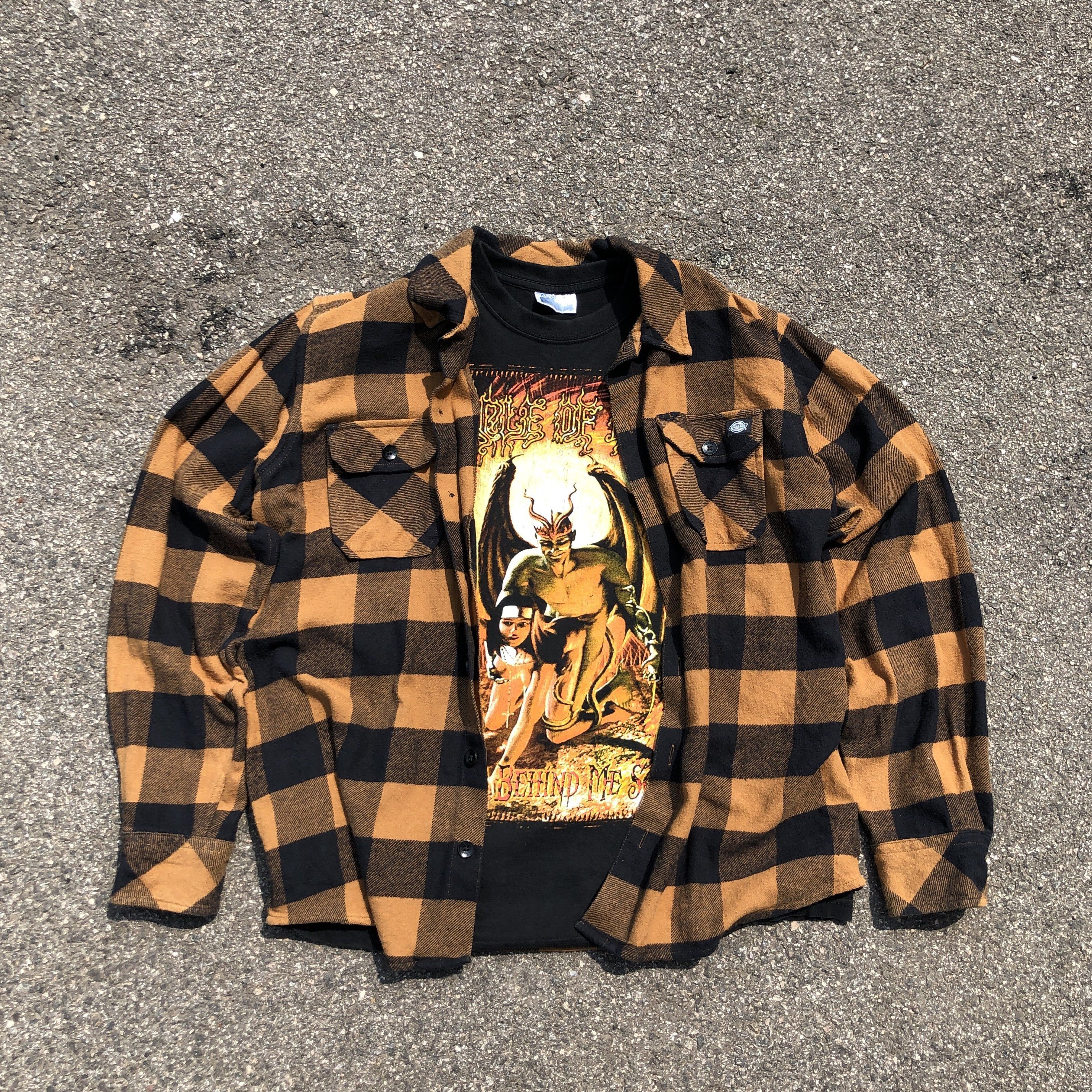 Dickies Vintage Flannel Shirt Workwear Button Up Orange Large Size US L / EU 52-54 / 3 - 1 Thumbnail