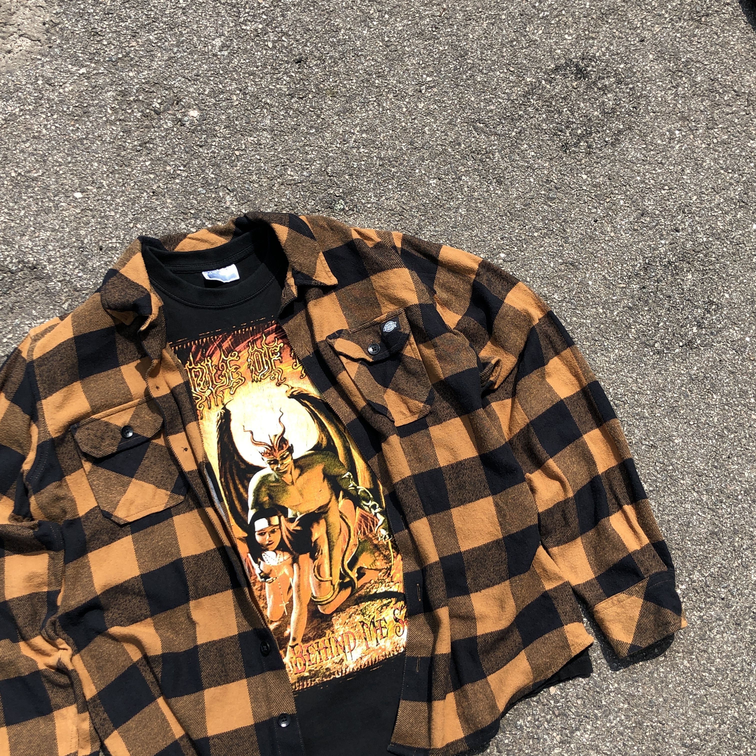 Dickies Vintage Flannel Shirt Workwear Button Up Orange Large Size US L / EU 52-54 / 3 - 2 Thumbnail