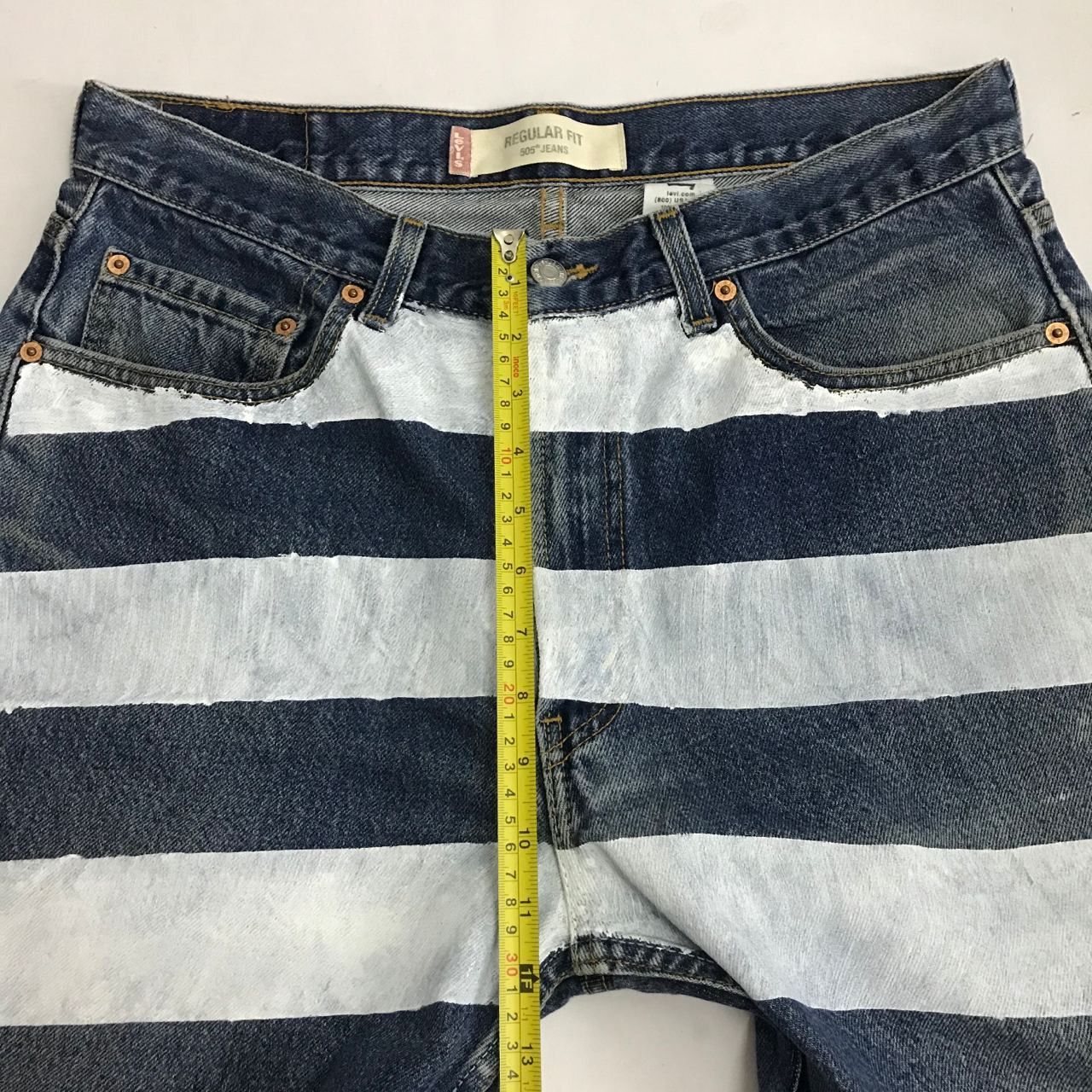 Levi's Vintage Clothing 🔥 Vintage Levi's 505 Regular Fit Striped Design Jeans Size US 34 / EU 50 - 6 Thumbnail