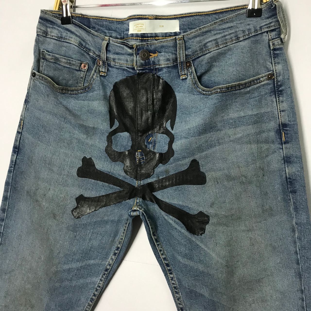 Designer × Levi's 🔥Vtg Levi's GOLD Slim Signature x Mastermind Logo Jeans Size US 36 / EU 52 - 3 Thumbnail
