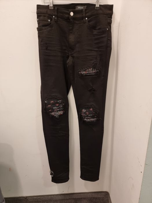 Amiri Amiri MX1 black/red bandana Jeans | Grailed