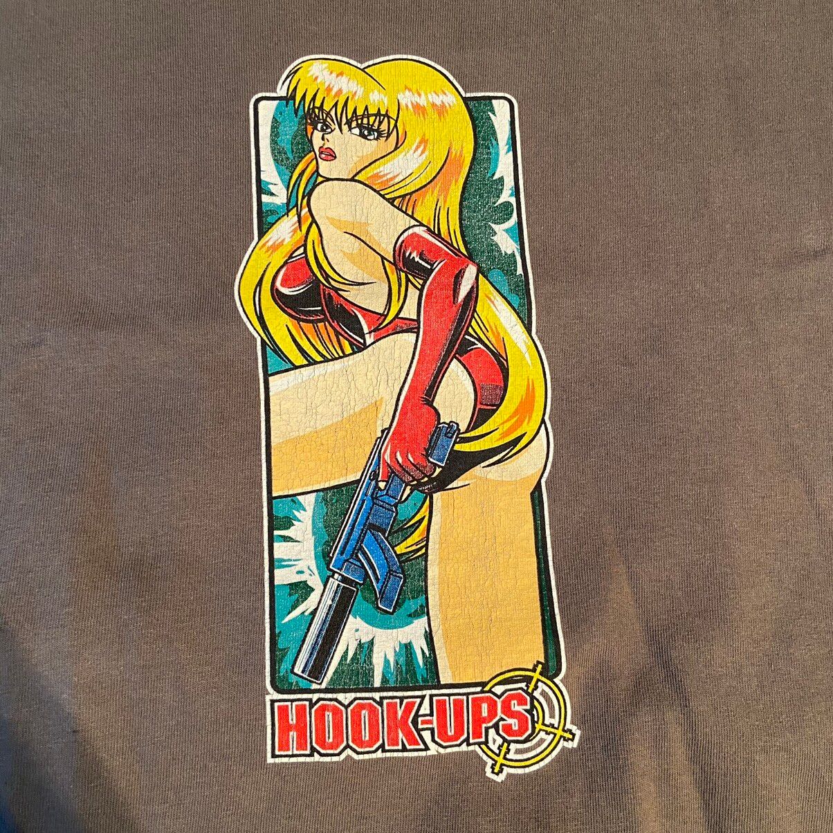 t-shirt Vintage-Hook-Ups-Skateboard-Baywatch-Girl-Anime.usa size