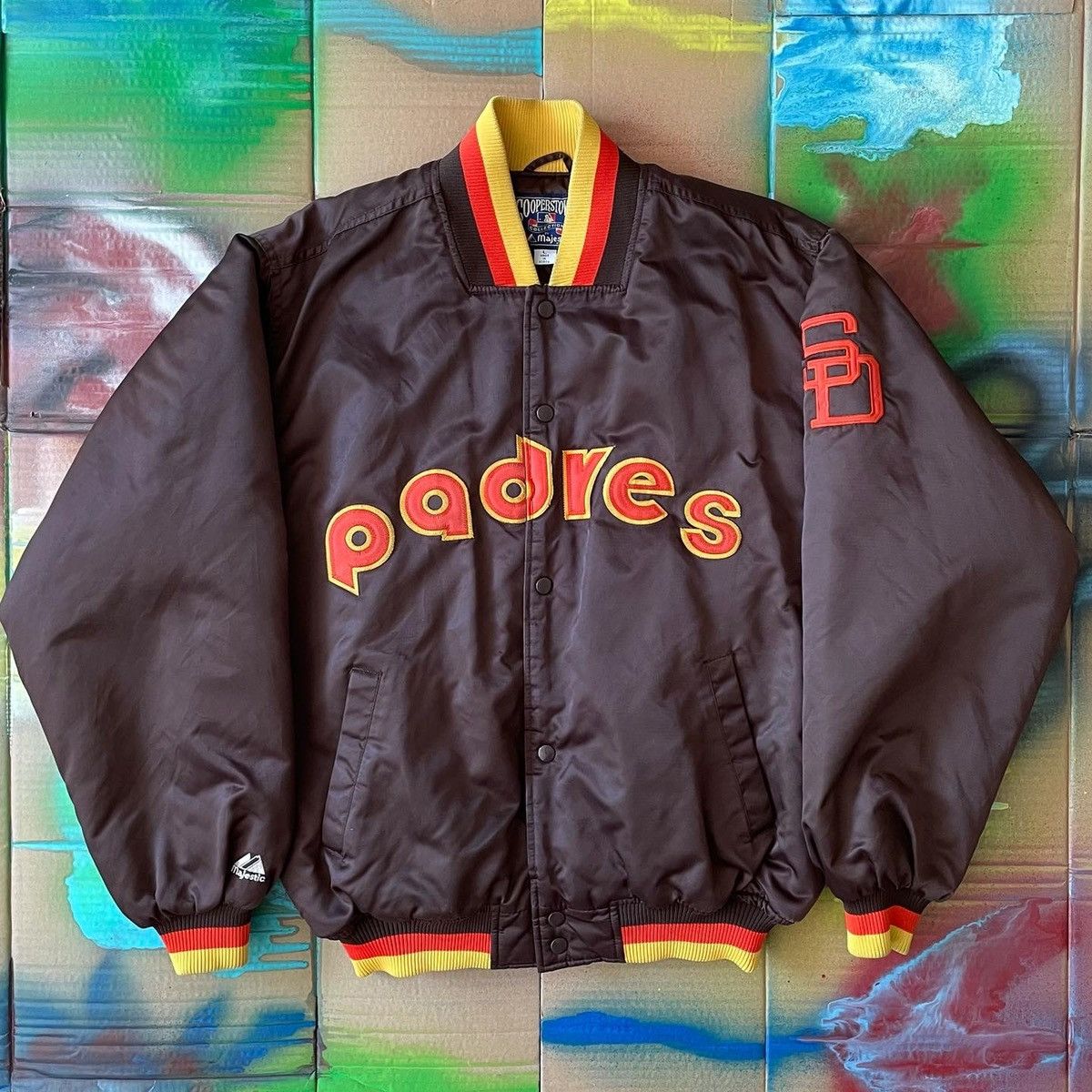 Majestic, Jackets & Coats, Kids Vintage Majestic Padres Bomber Jacket  Size Small