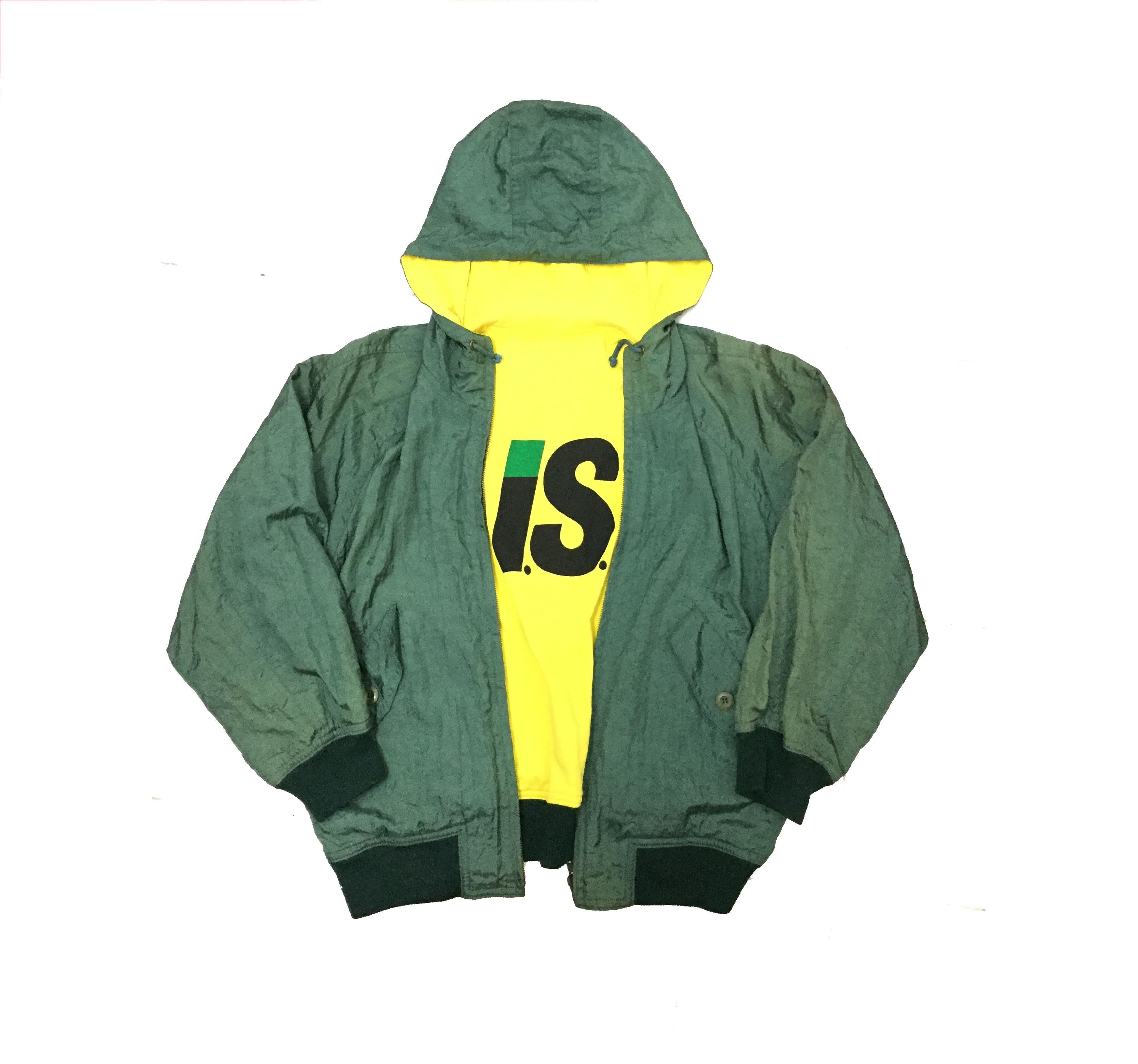 Issey Miyake 1980s I.S. Green Yellow RARE Color Reversible hoodie Jacket Size US M / EU 48-50 / 2 - 1 Thumbnail