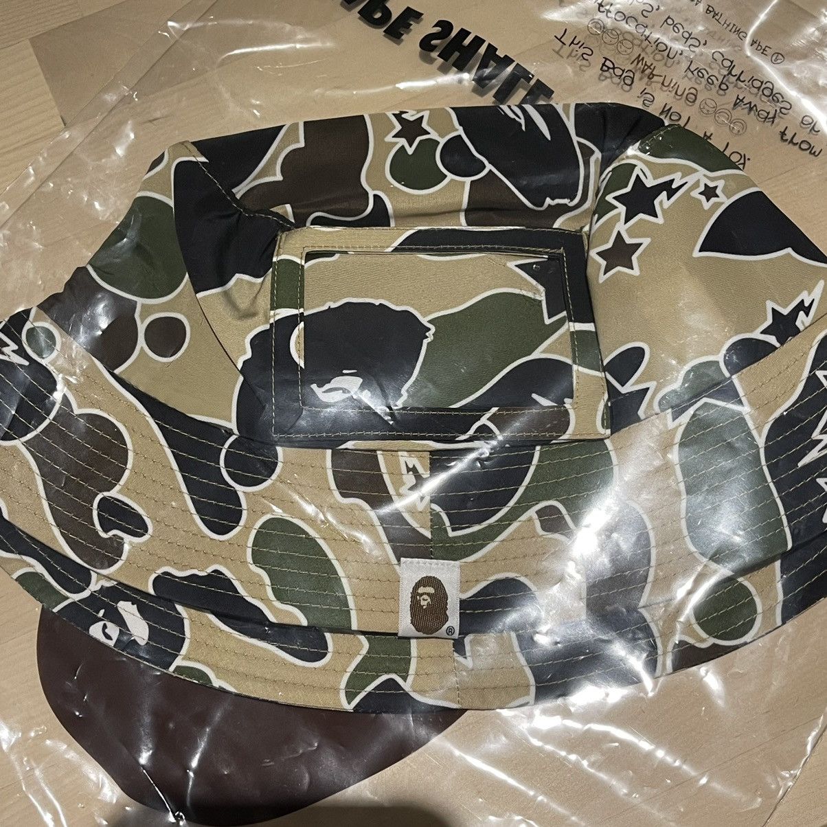 Bape BAPE STA CAMO POCKET OLIVE GREEN BUKCET HAT CAP Size ONE SIZE - 3 Thumbnail