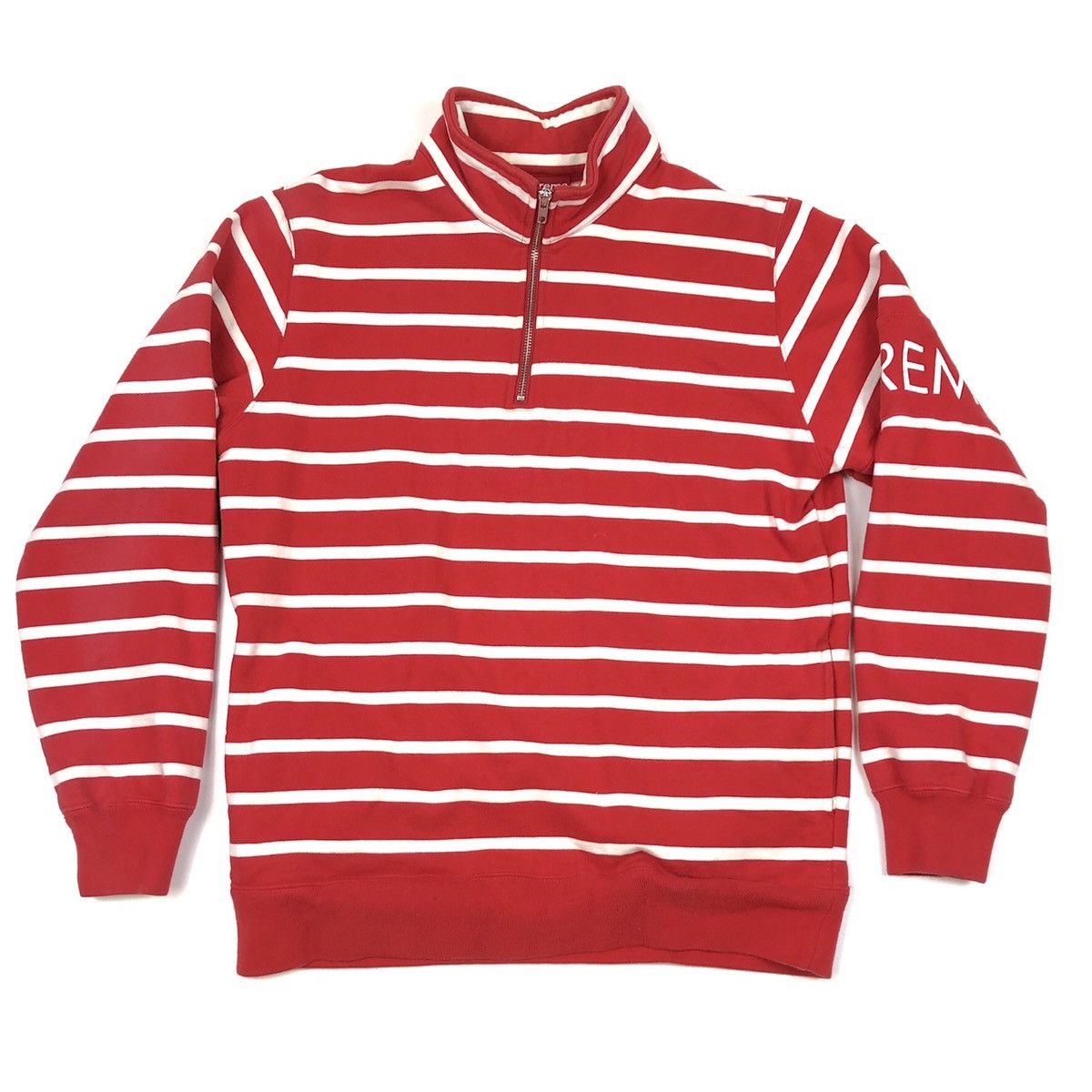 Supreme Hoodie Red Size Large Excellent Condition Rare White Stripe Sleeves