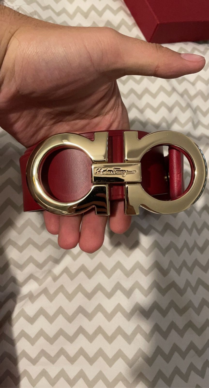 Salvatore Ferragamo Red Ferragamo belt Size 40 - 1 Thumbnail