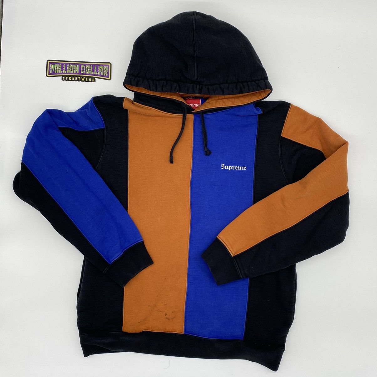 Tricolor hooded cheap sweatshirt supreme