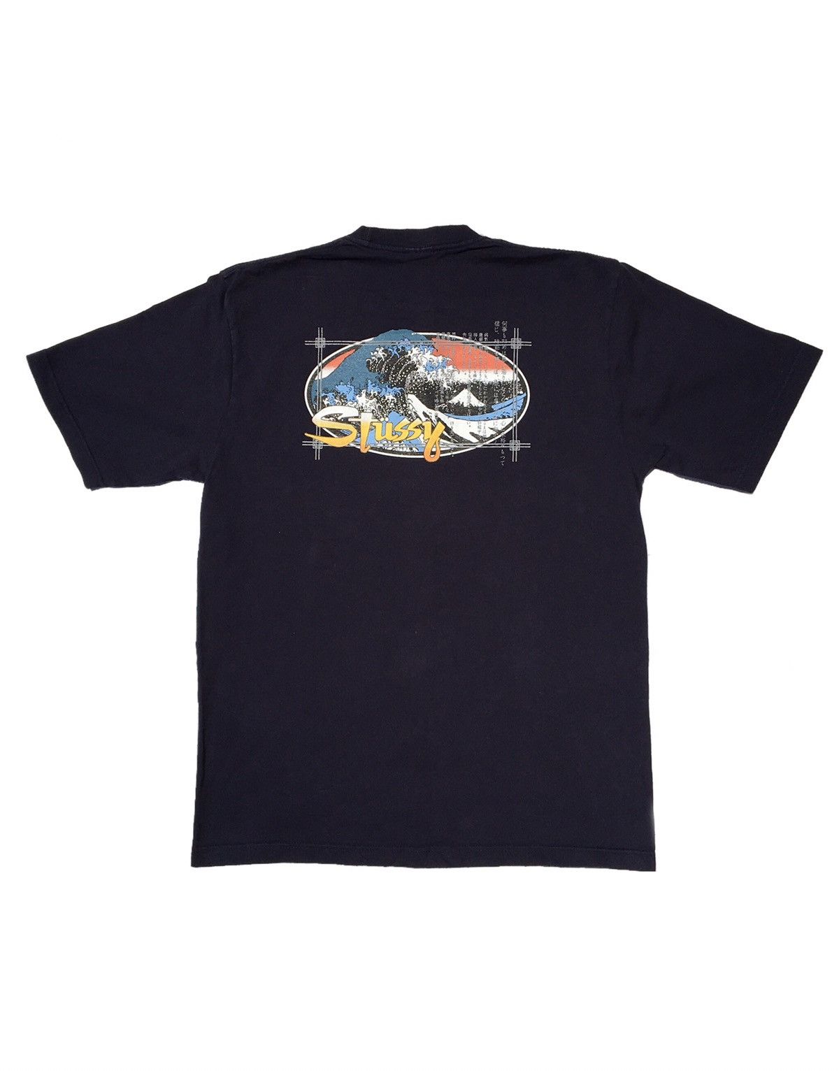 Vintage Vintage Stussy the great wave 🌊 made in USA navy tee Grailed