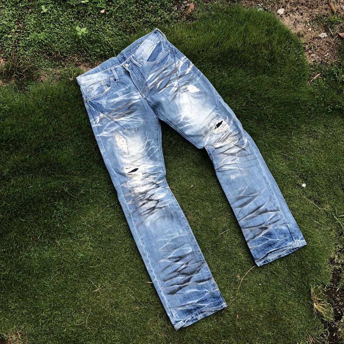 Japanese Brand Urban Cafe Distressed Denim Size US 32 / EU 48 - 1 Thumbnail