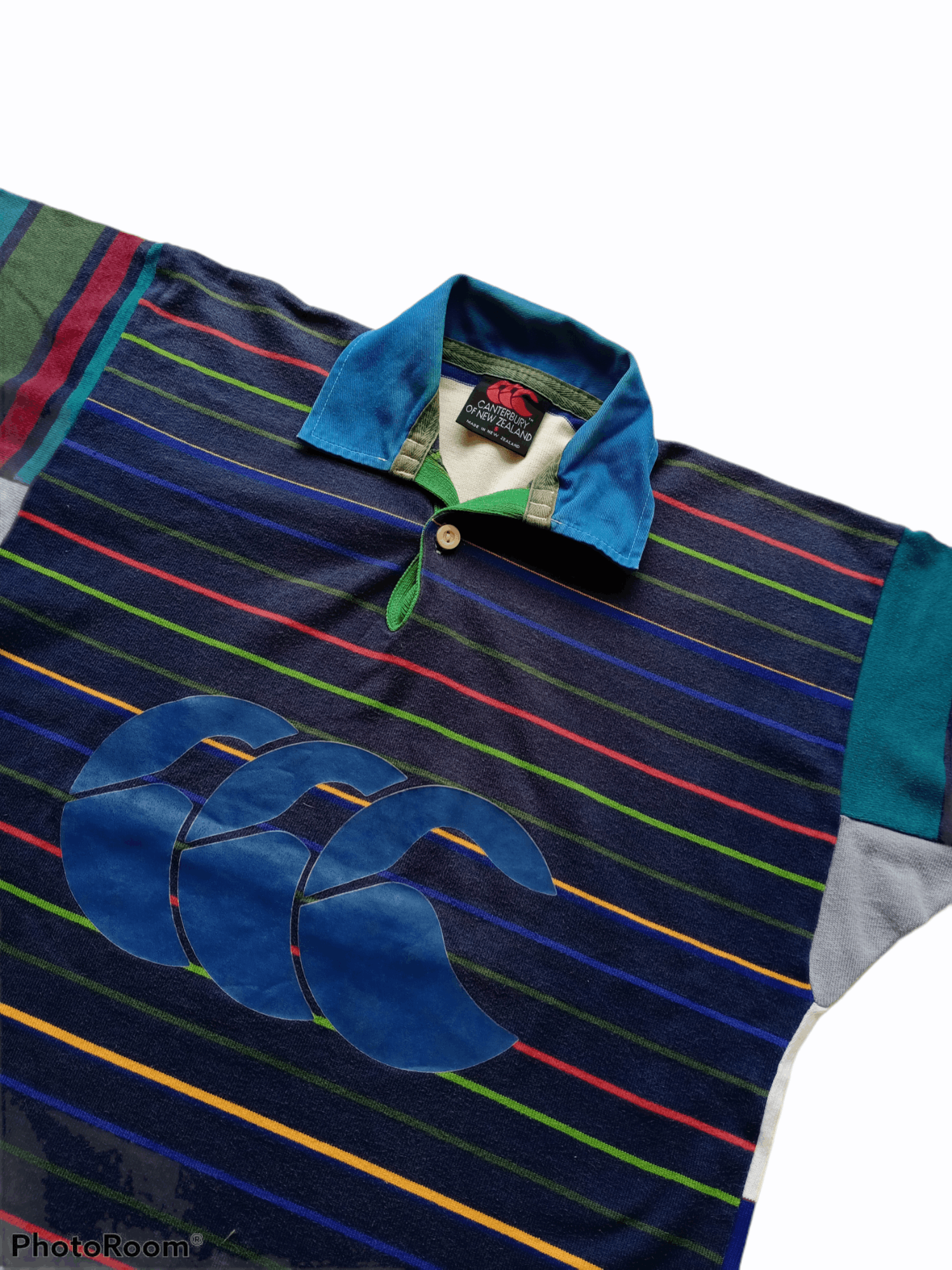 Vintage Canterbury Australia Ugly Striped Rugby Jersey 80s