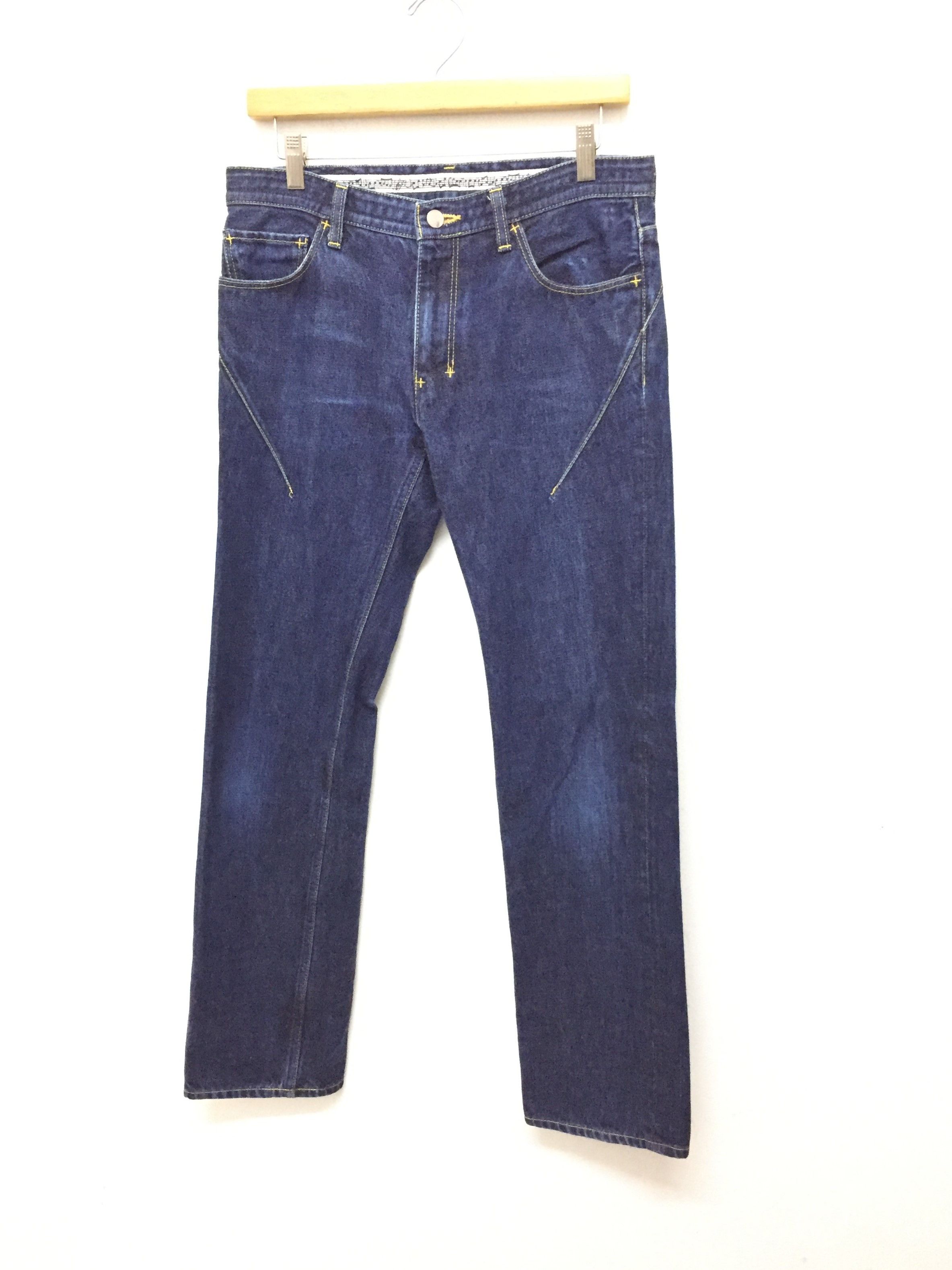 Number (N)ine SS07 Six Pocket Indigo Music Notes Denim Size US 31 - 6 Thumbnail