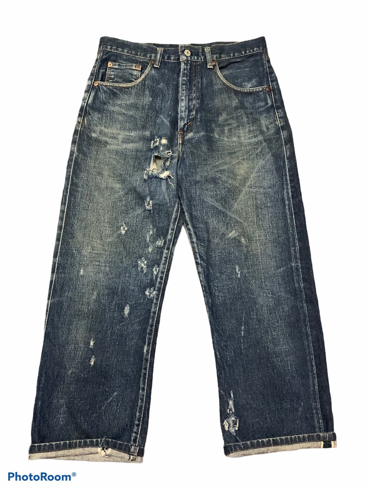 Japanese Brand × Levi's Vintage Clothing Vintage Levis 504Z Big E Selvedge Distressed Size US 32 / EU 48 - 2 Thumbnail