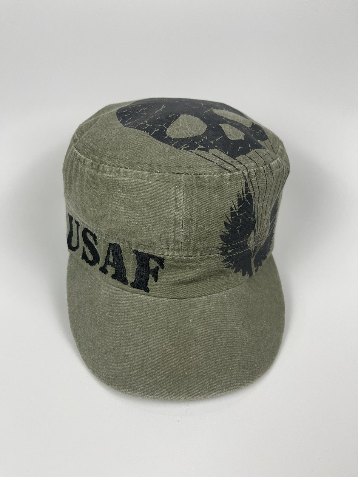 If Six Was Nine Skulls USAF Green Army Hat Size ONE SIZE - 2 Thumbnail
