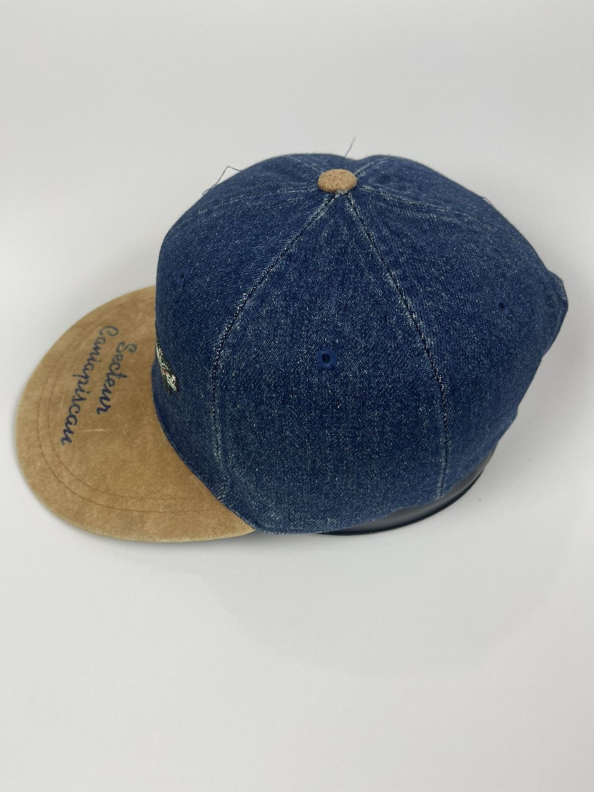 Vintage Vintage Secteur Caniapiscan denim & leather hat Size ONE SIZE - 7 Thumbnail