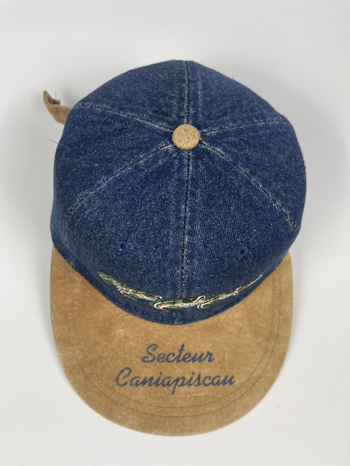 Vintage Vintage Secteur Caniapiscan denim & leather hat Size ONE SIZE - 5 Thumbnail