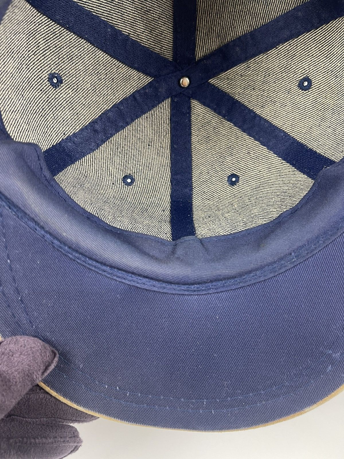 Vintage Vintage Secteur Caniapiscan denim & leather hat Size ONE SIZE - 12 Thumbnail