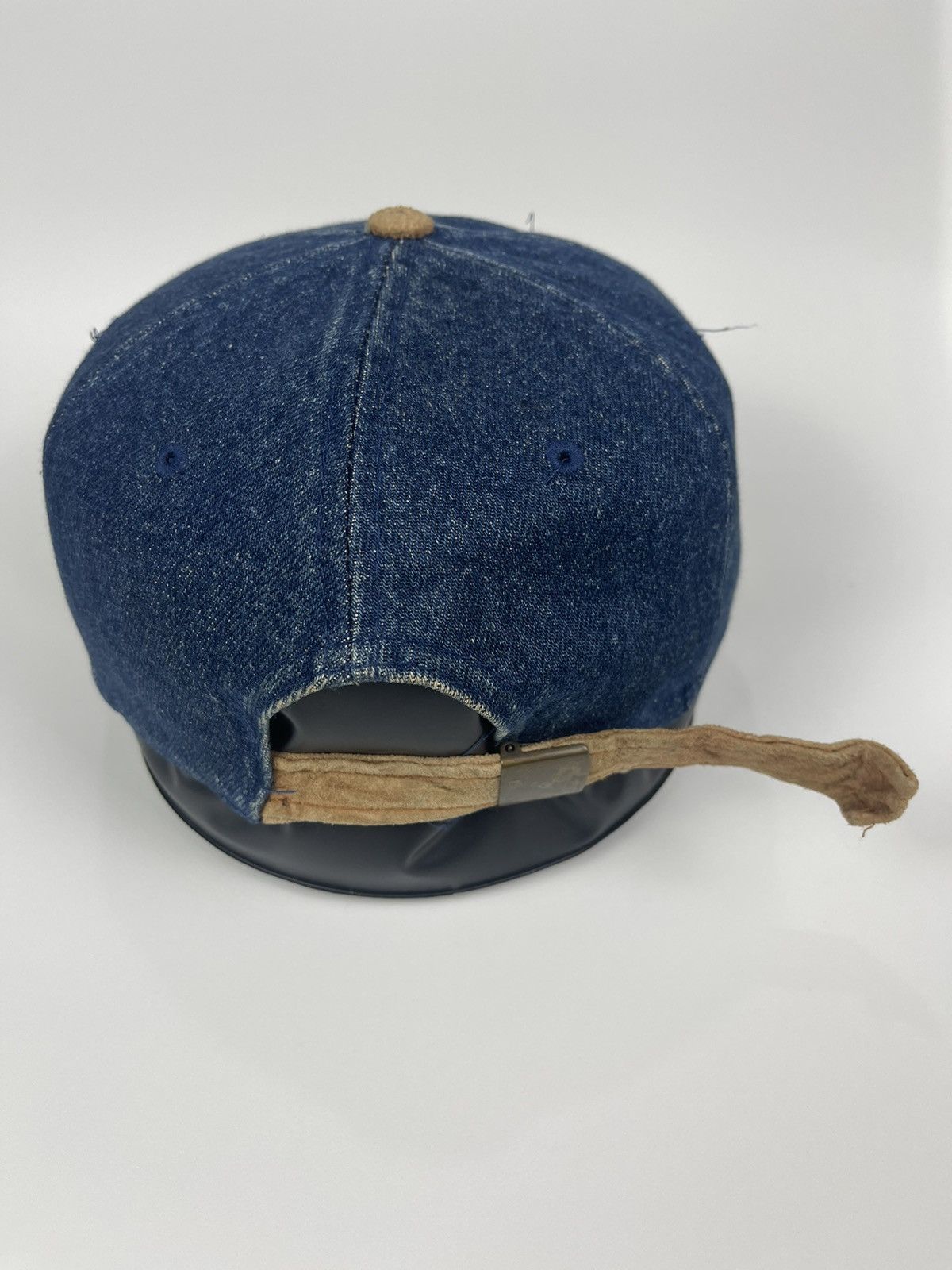 Vintage Vintage Secteur Caniapiscan denim & leather hat Size ONE SIZE - 9 Thumbnail