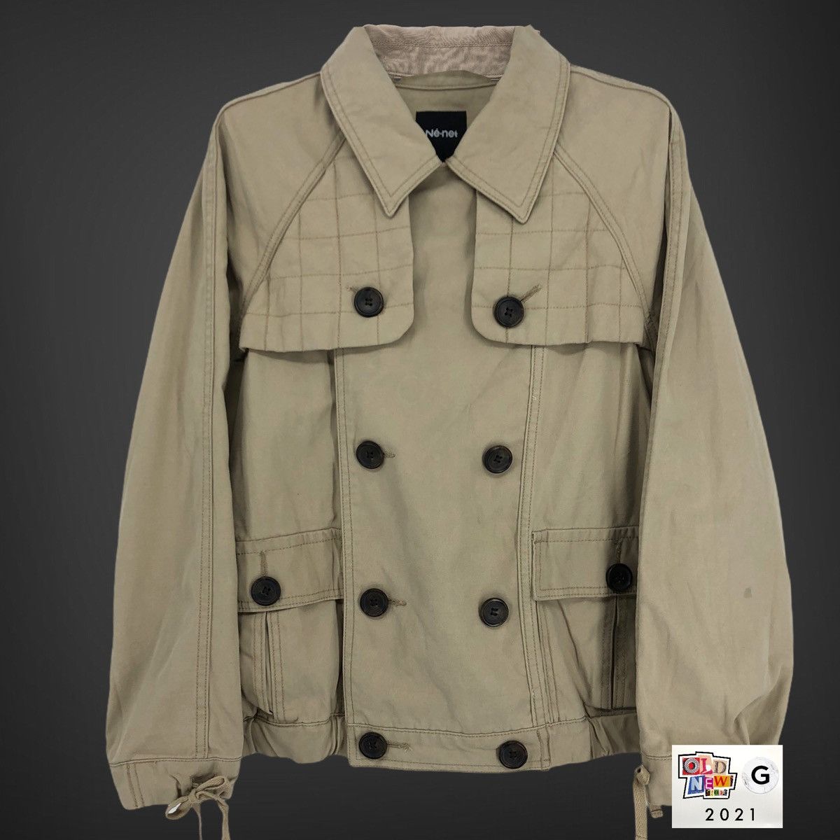 Issey Miyake Ne-net Double Breasted Peacoat Jacket Size US M / EU 48-50 / 2 - 1 Thumbnail