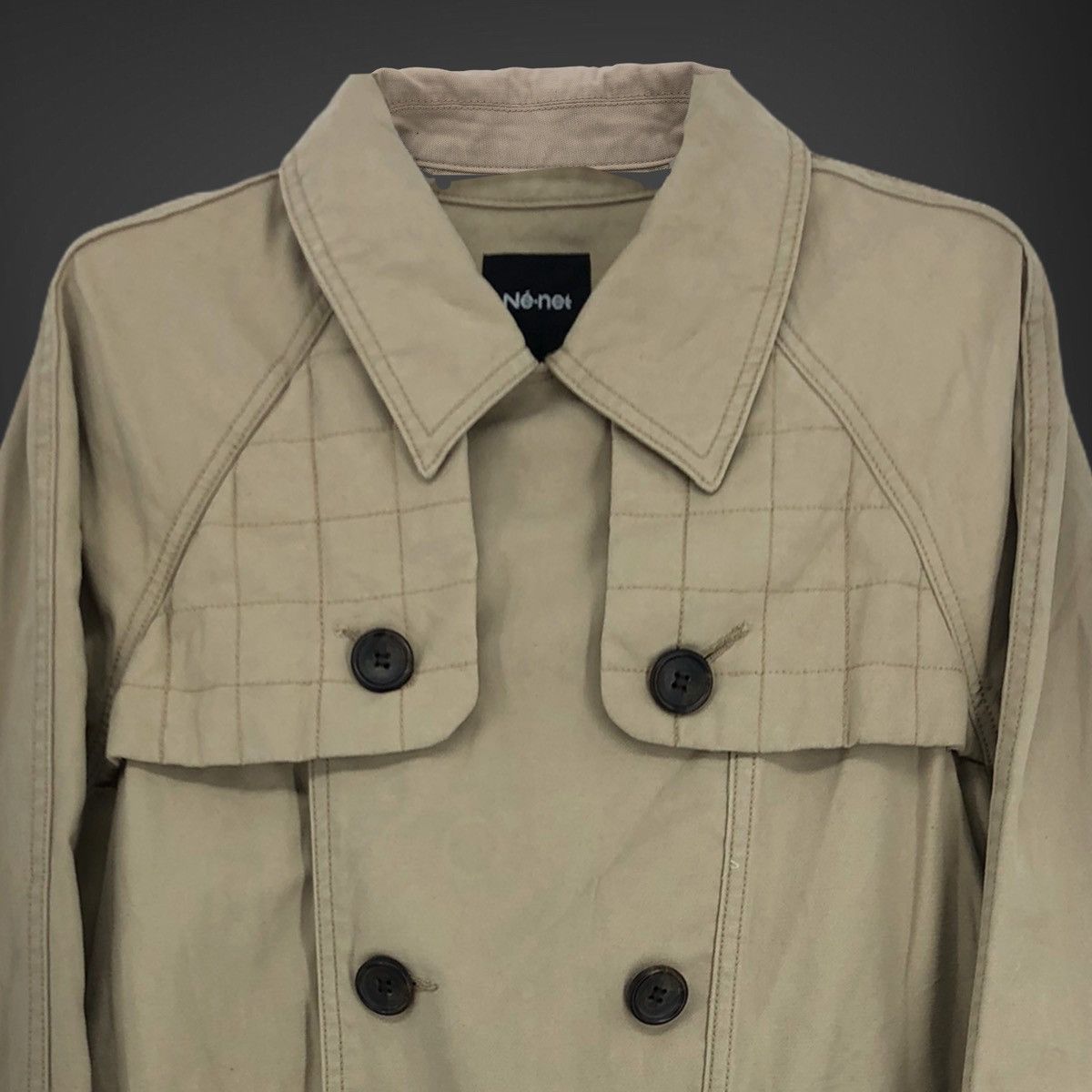 Issey Miyake Ne-net Double Breasted Peacoat Jacket Size US M / EU 48-50 / 2 - 2 Thumbnail