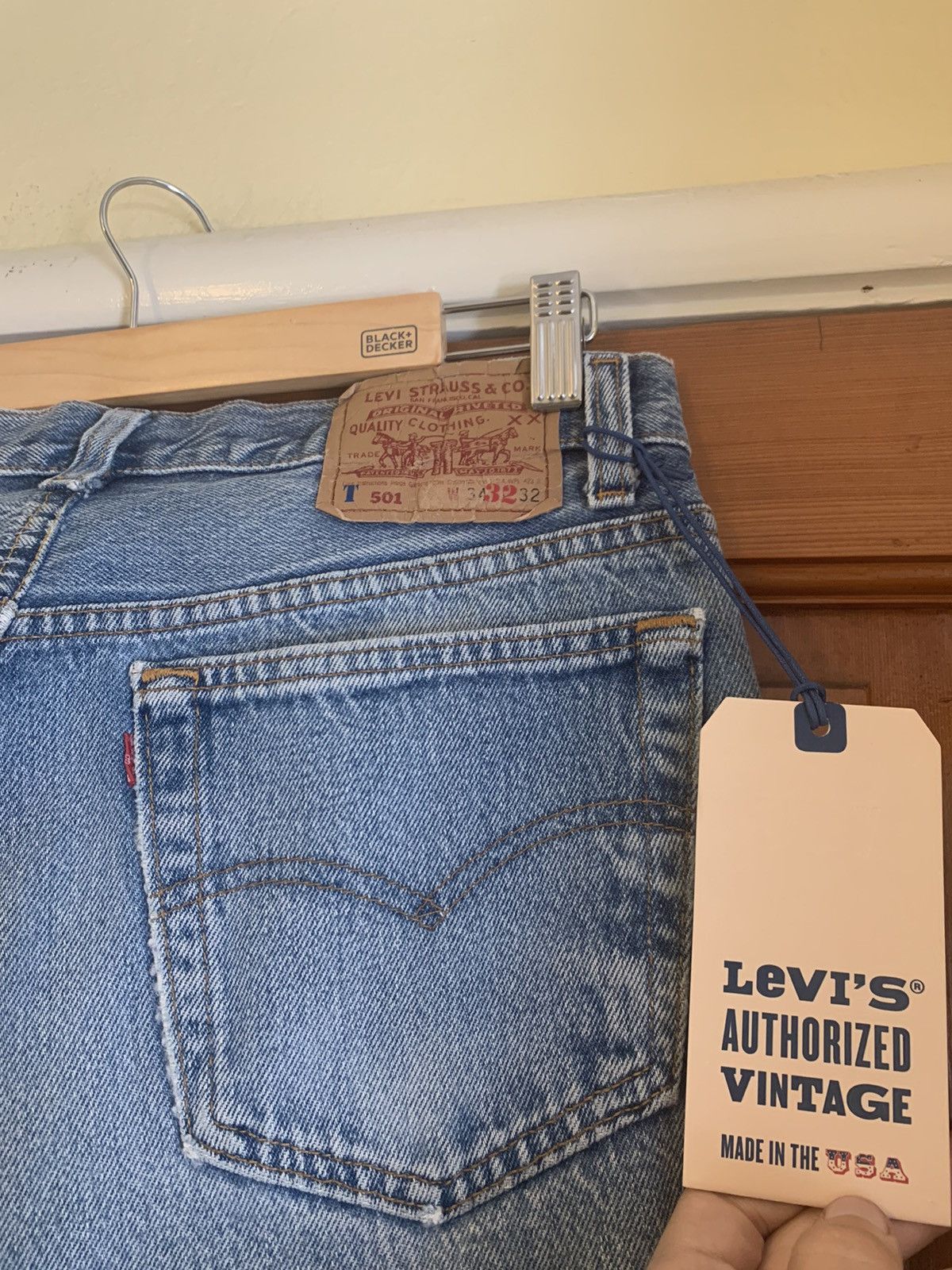 Levi's × Levi's Vintage Clothing × Vintage *RARE* New Vintage 1of1 Levi’s USA-Made Restored Denim Jeans Size US 32 / EU 48 - 6 Thumbnail