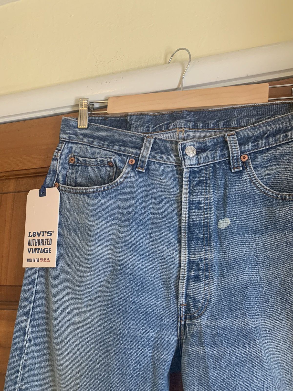 Levi's × Levi's Vintage Clothing × Vintage *RARE* New Vintage 1of1 Levi’s USA-Made Restored Denim Jeans Size US 32 / EU 48 - 3 Thumbnail