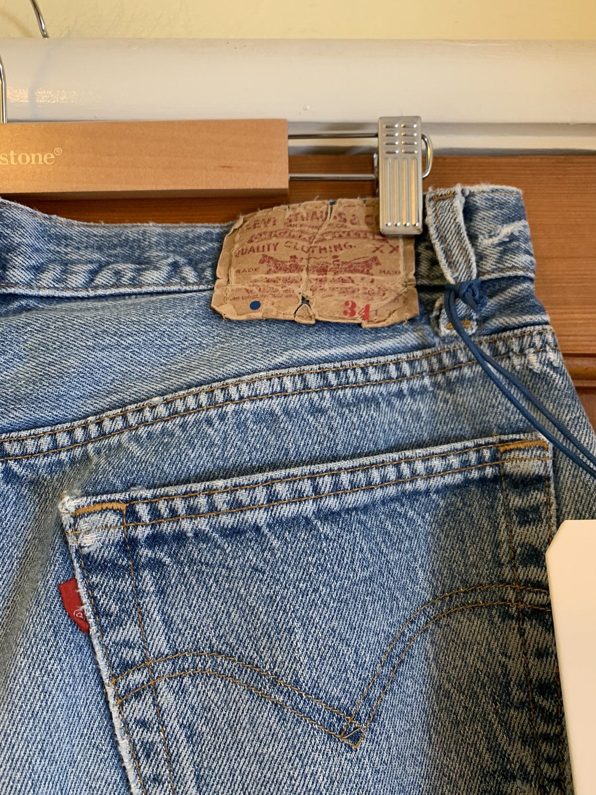 Levi's × Levi's Vintage Clothing × Vintage RARE* New Vintage 1of1 Levi’s USA-Made Restored Denim Jeans Size US 34 / EU 50 - 9 Thumbnail