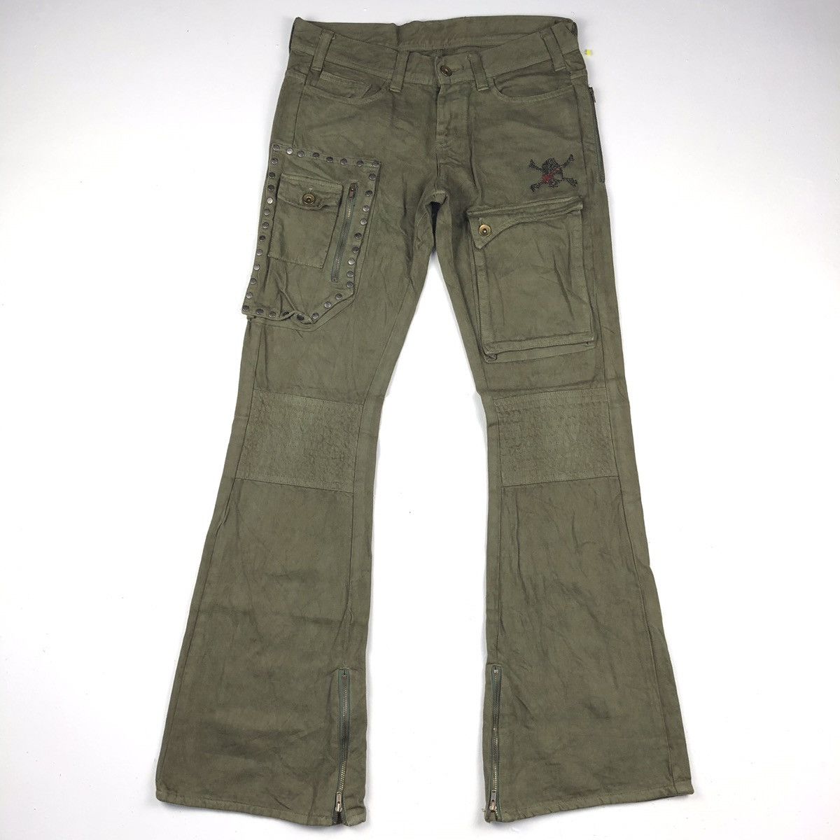 image of Seditionaries Vintage Tactical Pocket Bootcut in Olive Green, Men's (Size 31)