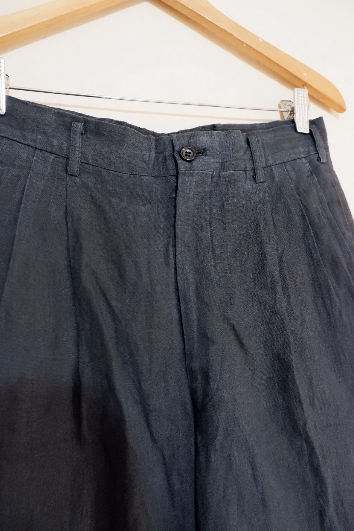 Comme des Garcons × Comme des Garcons Homme Plus AW2000 Comme Des Garcons Homme Black Wash Linen Pants Size US 29 - 5 Thumbnail