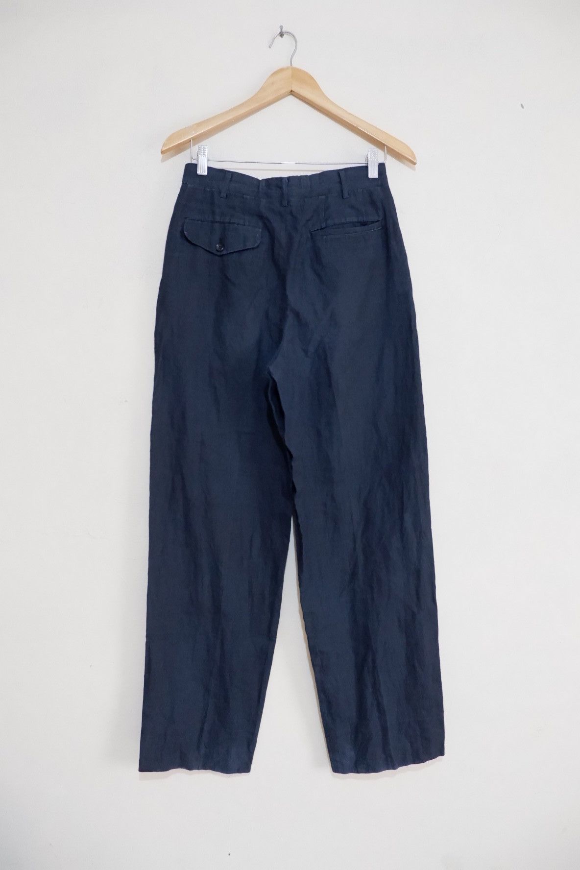 Comme des Garcons × Comme des Garcons Homme Plus AW2000 Comme Des Garcons Homme Black Wash Linen Pants Size US 29 - 2 Thumbnail