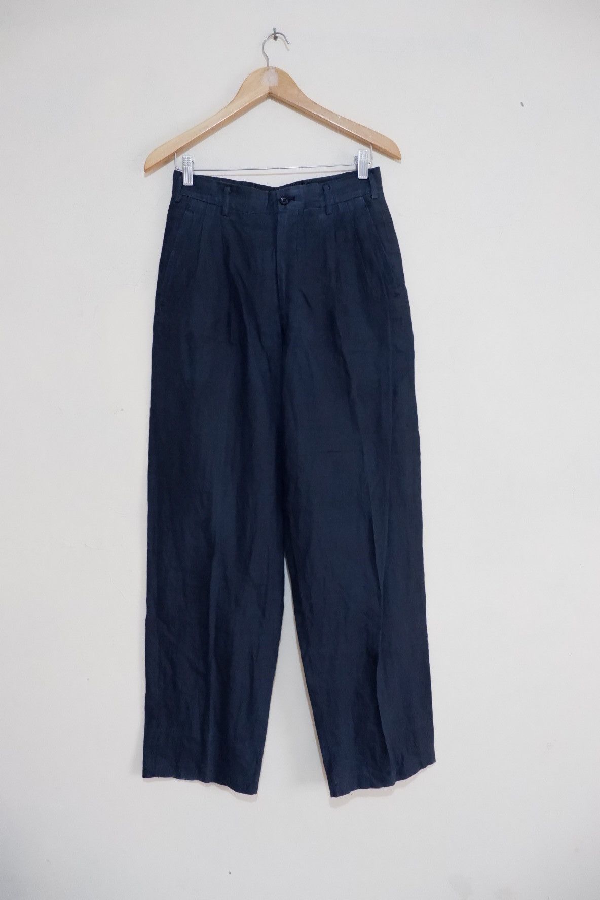 Comme des Garcons × Comme des Garcons Homme Plus AW2000 Comme Des Garcons Homme Black Wash Linen Pants Size US 29 - 1 Thumbnail