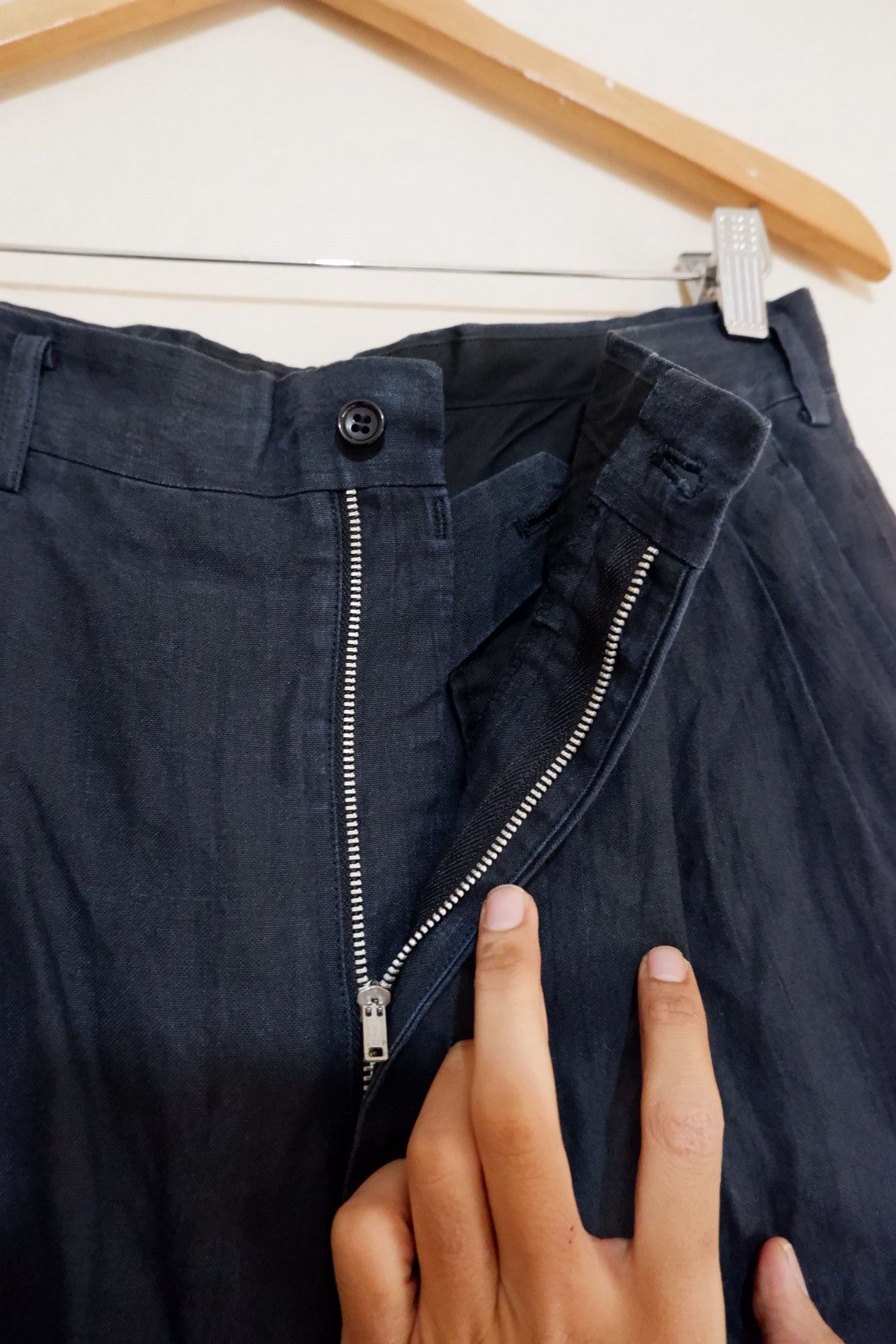 Comme des Garcons × Comme des Garcons Homme Plus AW2000 Comme Des Garcons Homme Black Wash Linen Pants Size US 29 - 7 Thumbnail