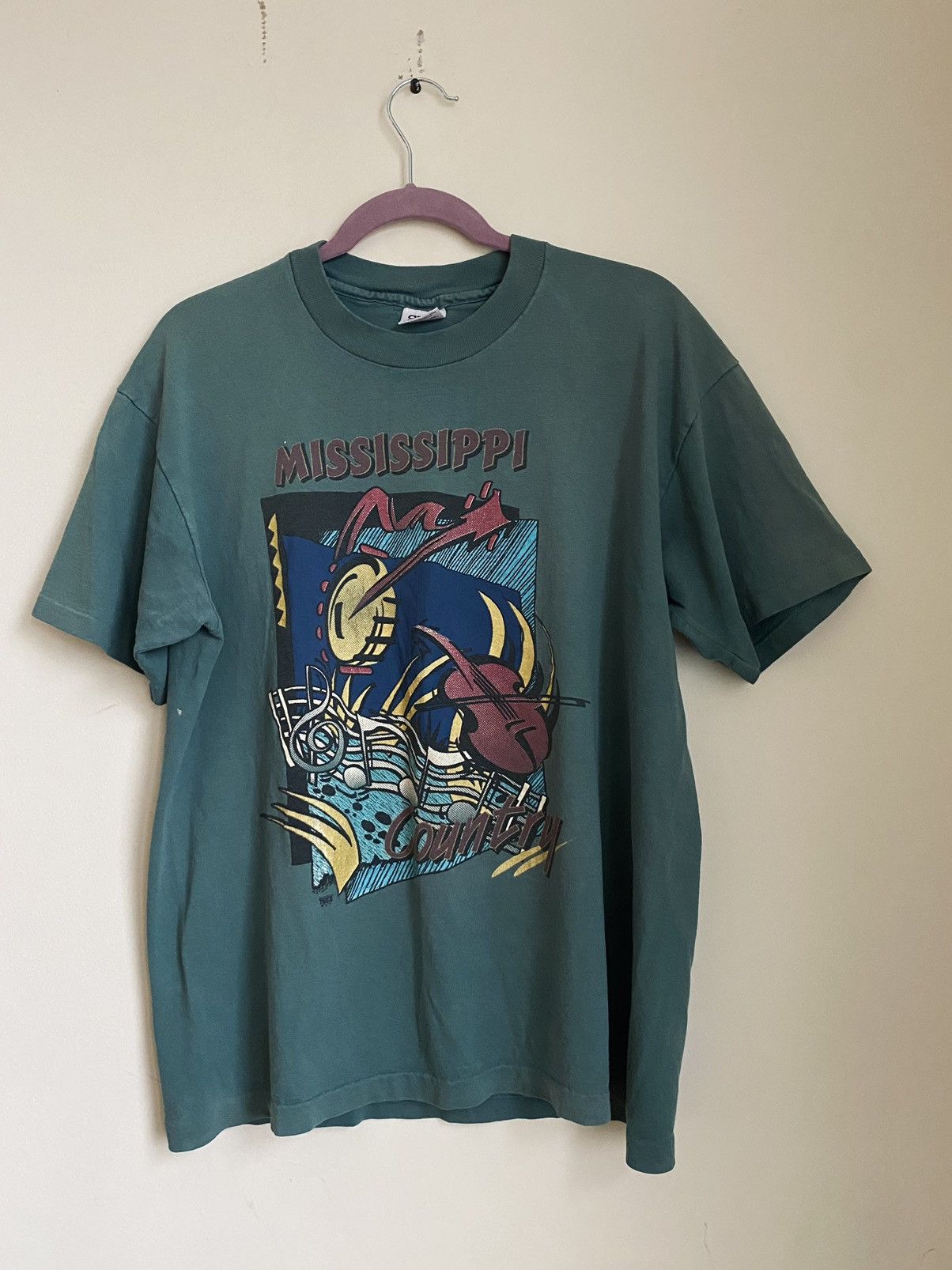 Band Tees × Vintage Vintage 90s Mississippi Country Tee Size US L / EU 52-54 / 3 - 6 Thumbnail