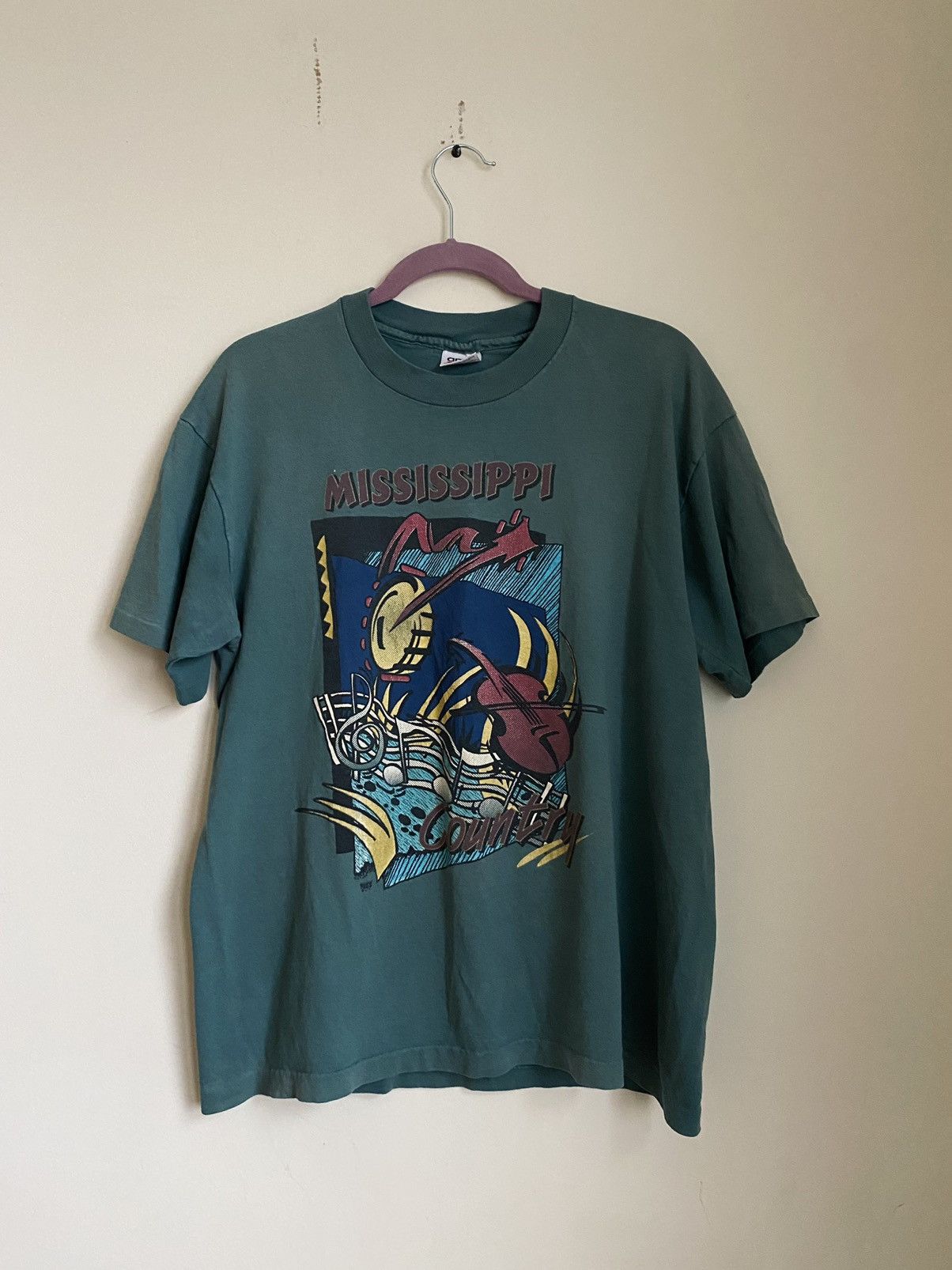 Band Tees × Vintage Vintage 90s Mississippi Country Tee Size US L / EU 52-54 / 3 - 1 Thumbnail