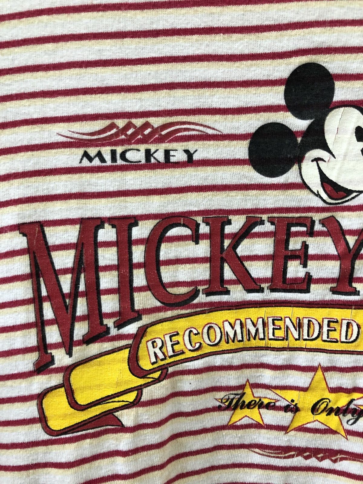 Disney Vintage 90s Disney Mickey Mouse Striped t shirt Size US L / EU 52-54 / 3 - 4 Thumbnail