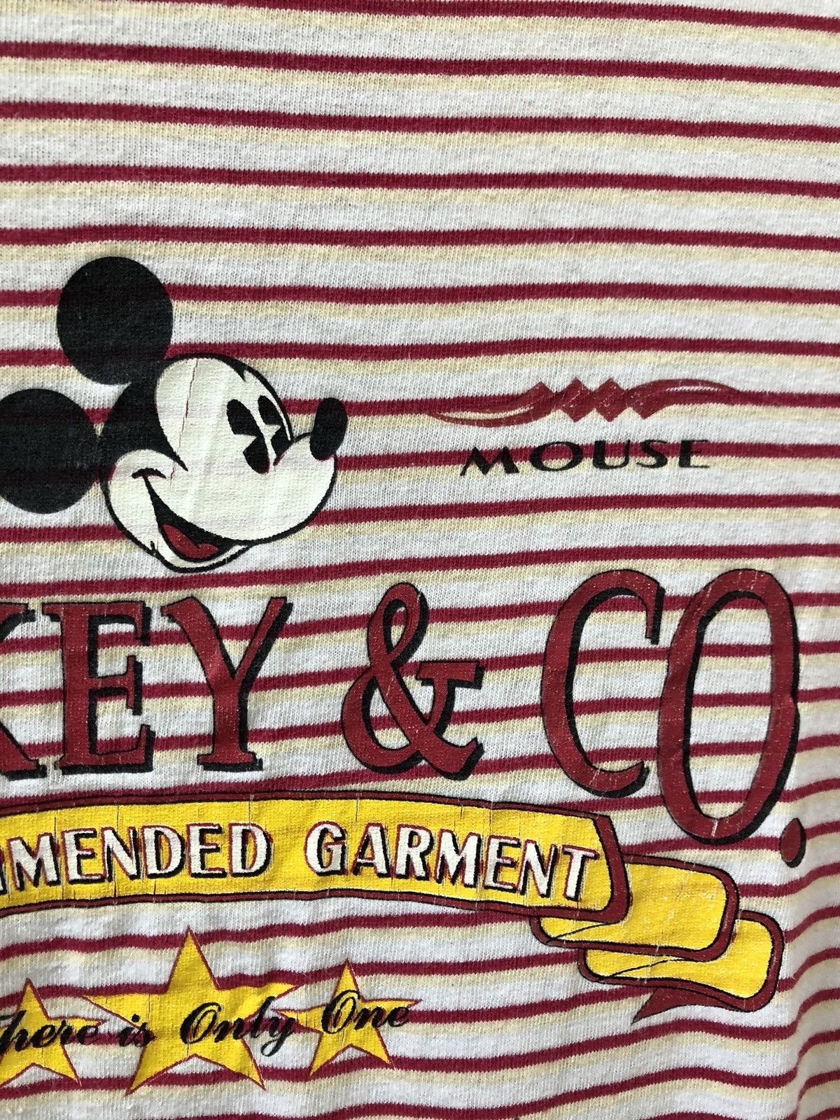 Disney Vintage 90s Disney Mickey Mouse Striped t shirt Size US L / EU 52-54 / 3 - 3 Thumbnail