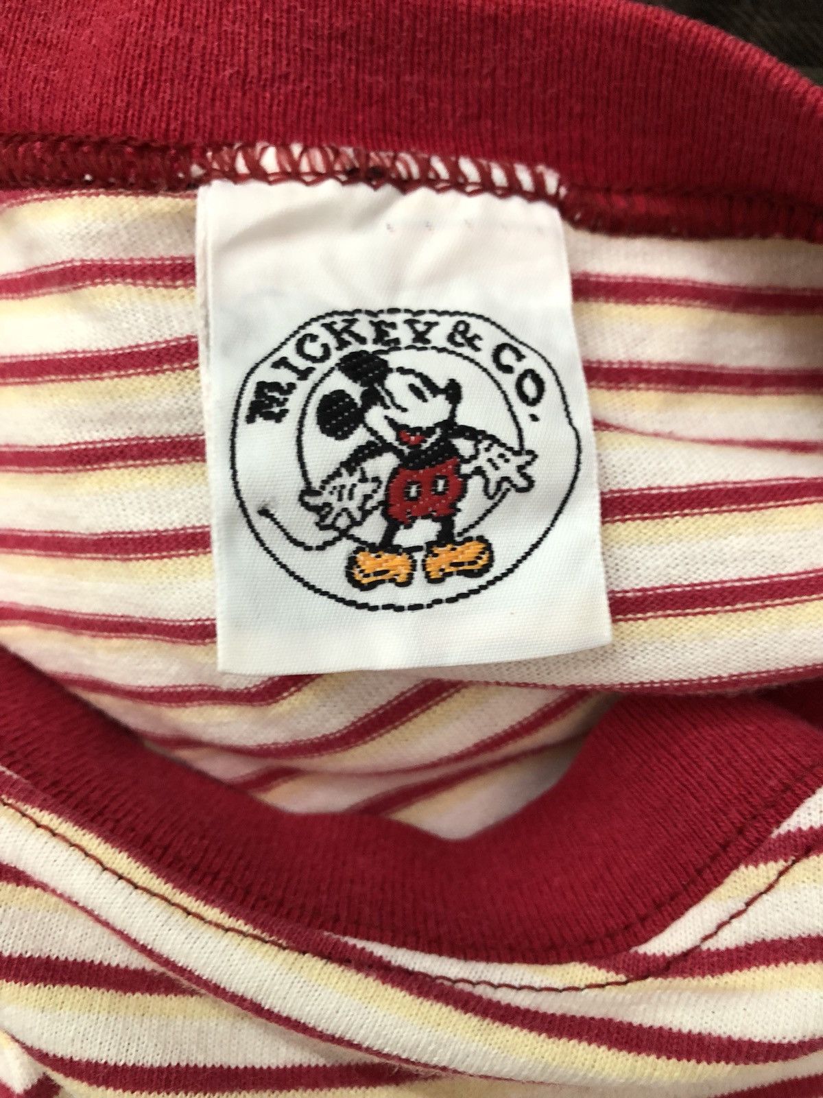 Disney Vintage 90s Disney Mickey Mouse Striped t shirt Size US L / EU 52-54 / 3 - 8 Thumbnail