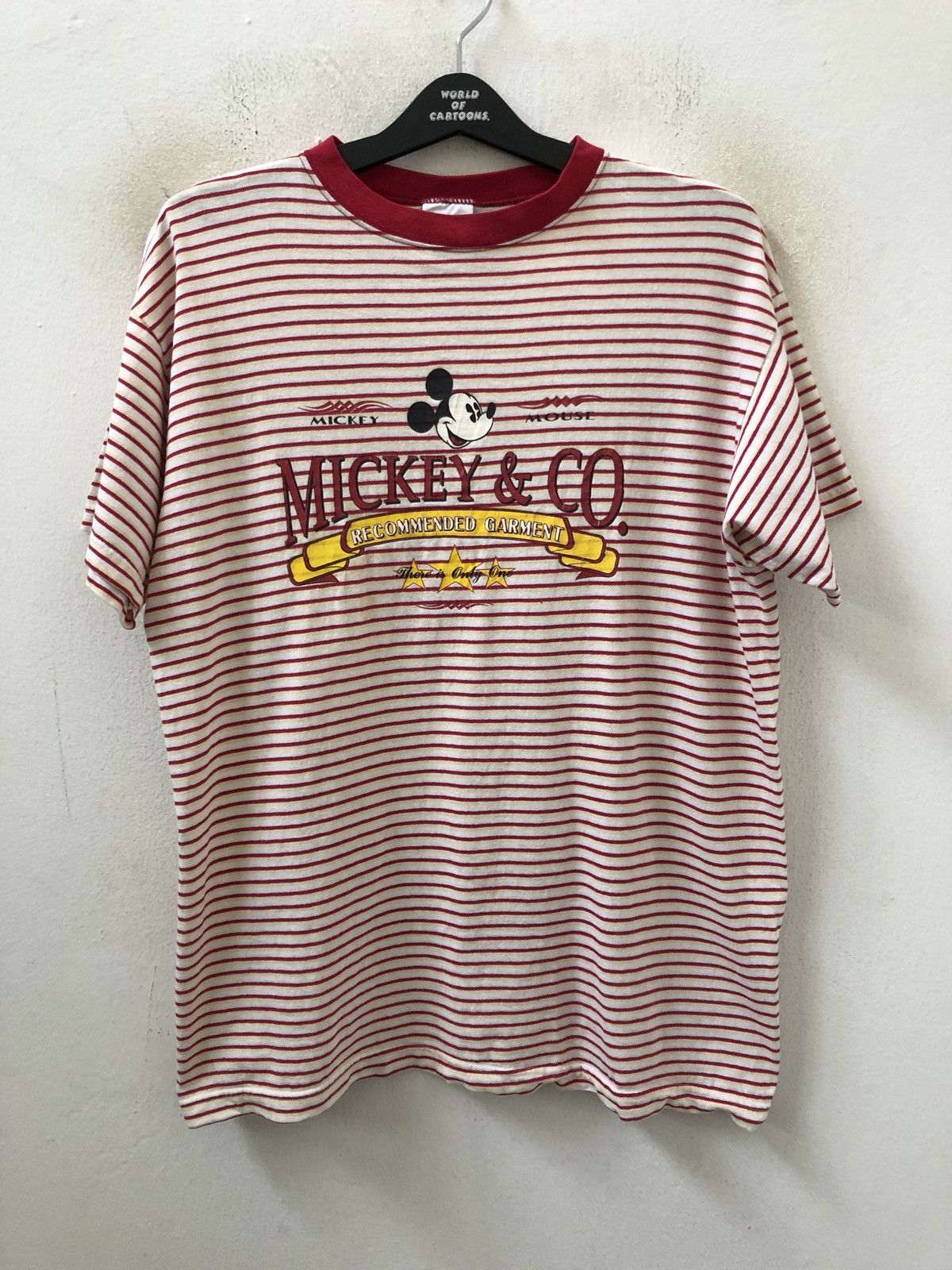 Disney Vintage 90s Disney Mickey Mouse Striped t shirt Size US L / EU 52-54 / 3 - 1 Thumbnail