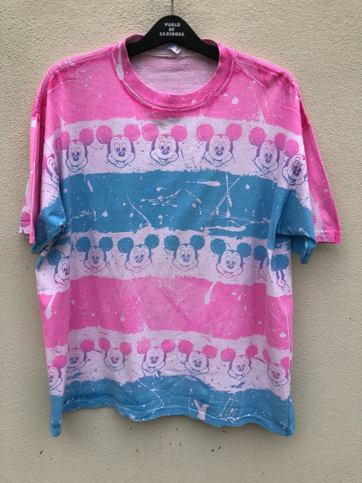 Disney Vtg 80s Disney Mickey Mouse Over Print Border t shirt Size US XL / EU 56 / 4 - 1 Thumbnail