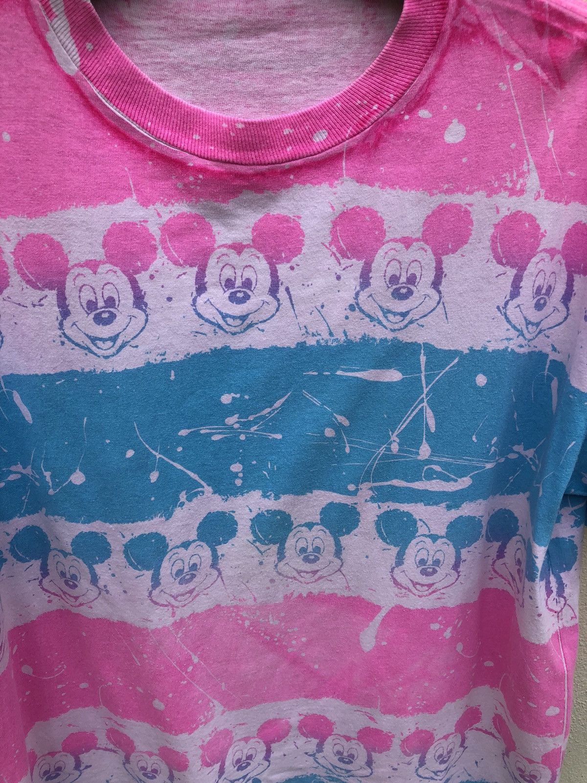 Disney Vtg 80s Disney Mickey Mouse Over Print Border t shirt Size US XL / EU 56 / 4 - 2 Thumbnail