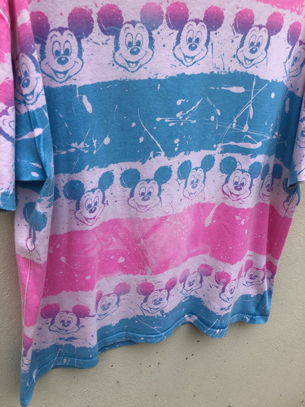 Disney Vtg 80s Disney Mickey Mouse Over Print Border t shirt Size US XL / EU 56 / 4 - 6 Thumbnail