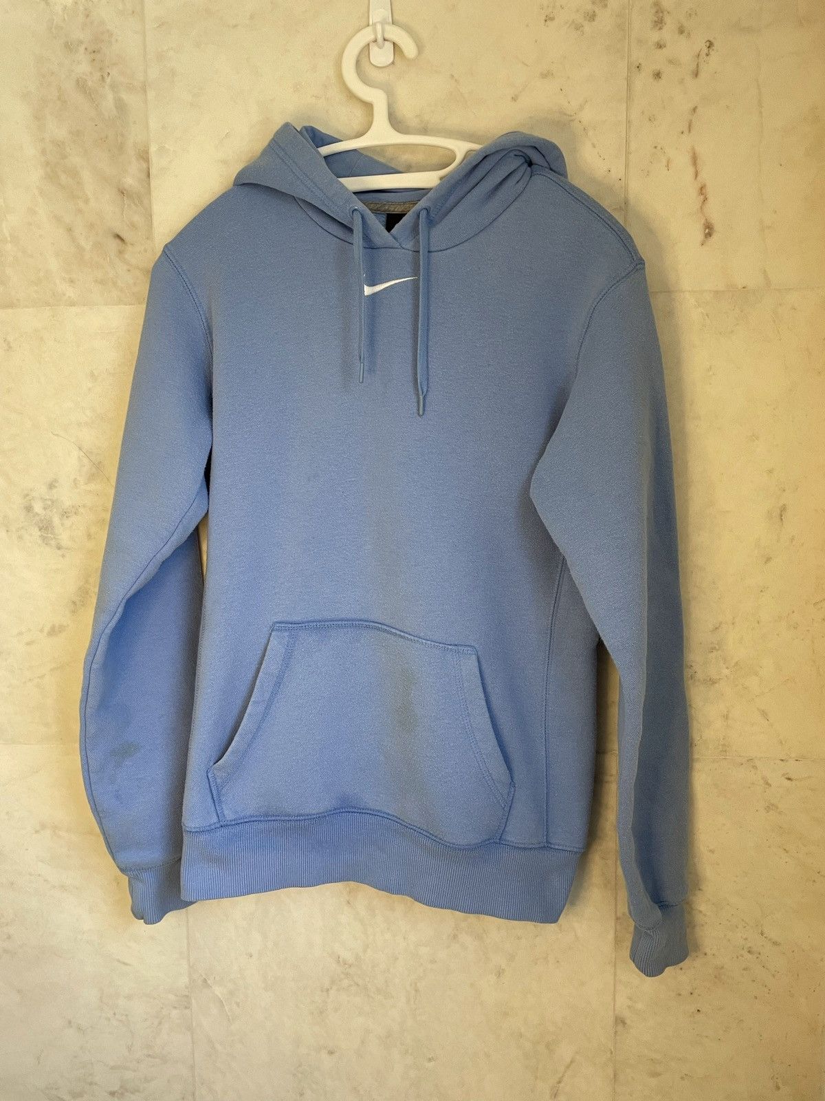 Amazing baby blue nike center swoosh buy hoodie sweatshirt