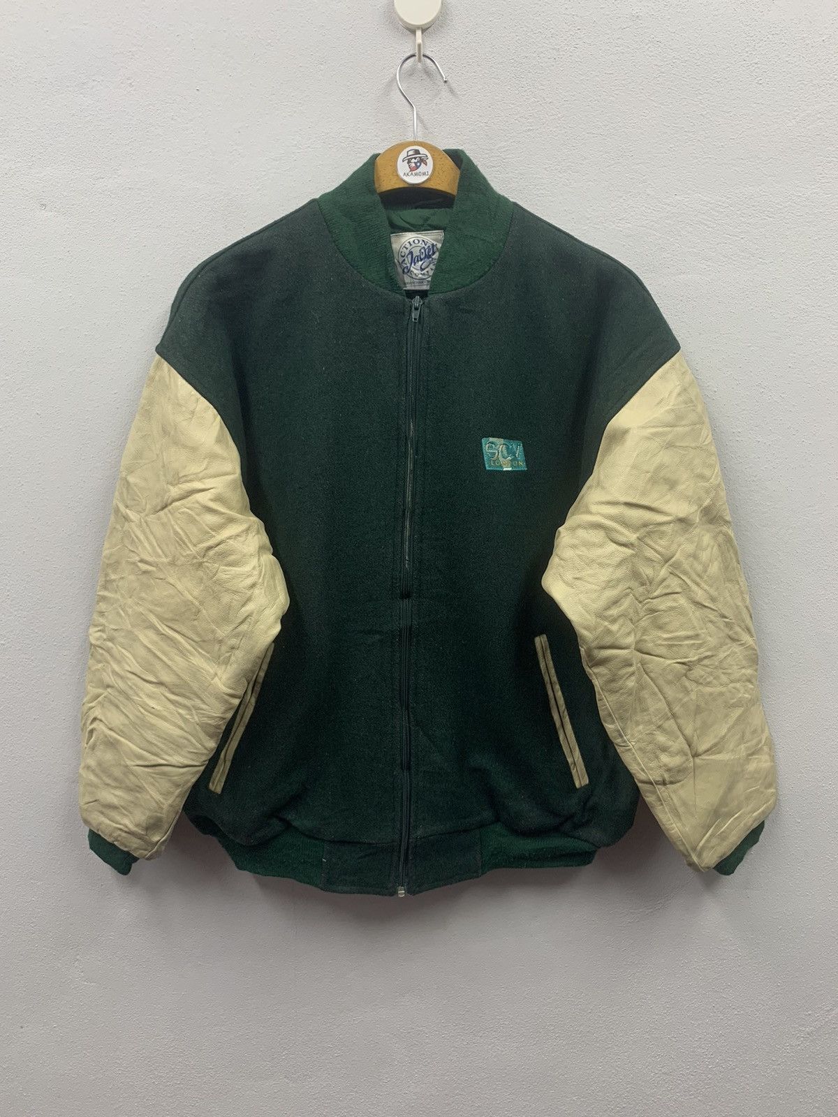 Leather Jacket × Varsity Jacket × Vintage Vintage SCV London Jacket ...
