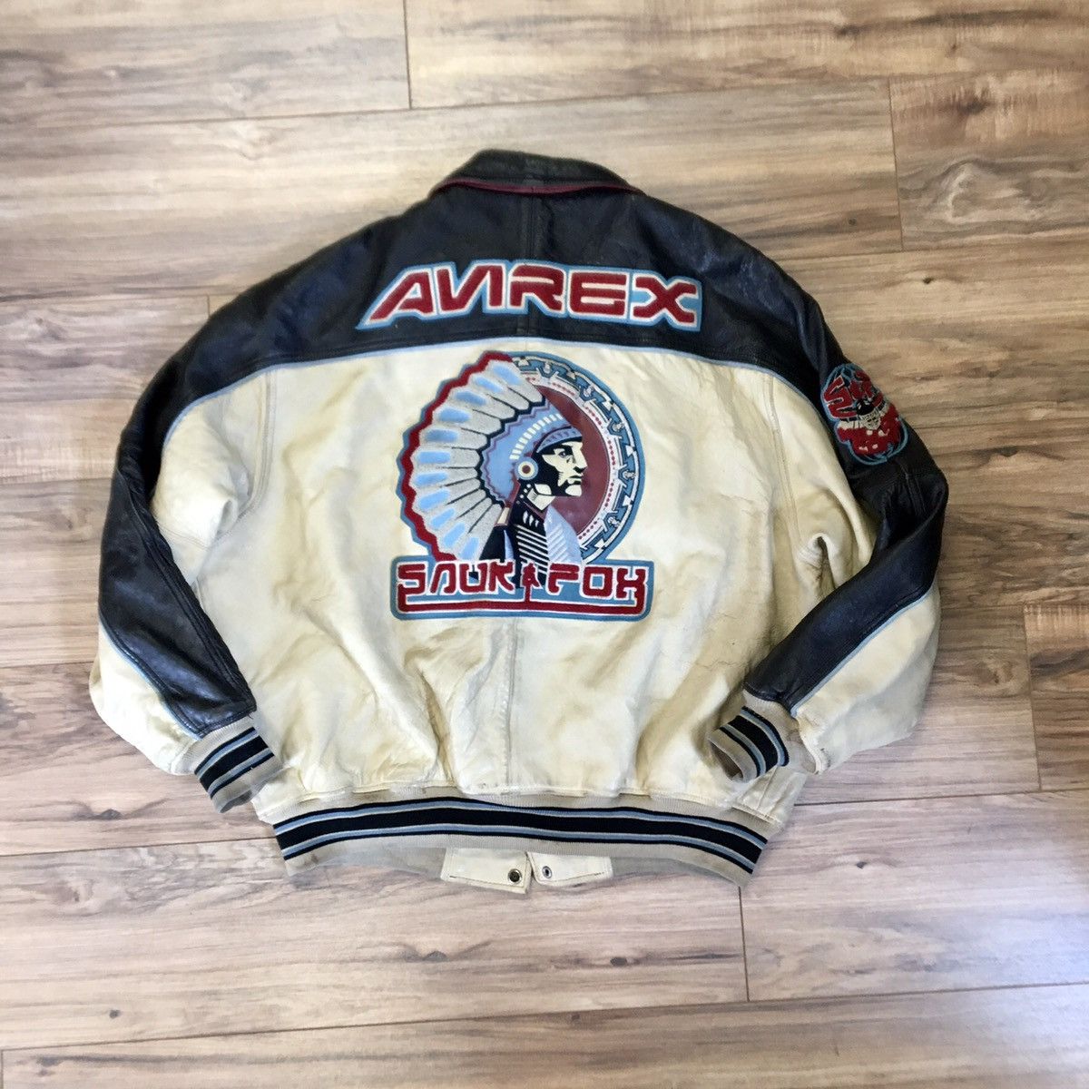 Avirex × Avirex Varsity Jacket × Vintage Vintage leather