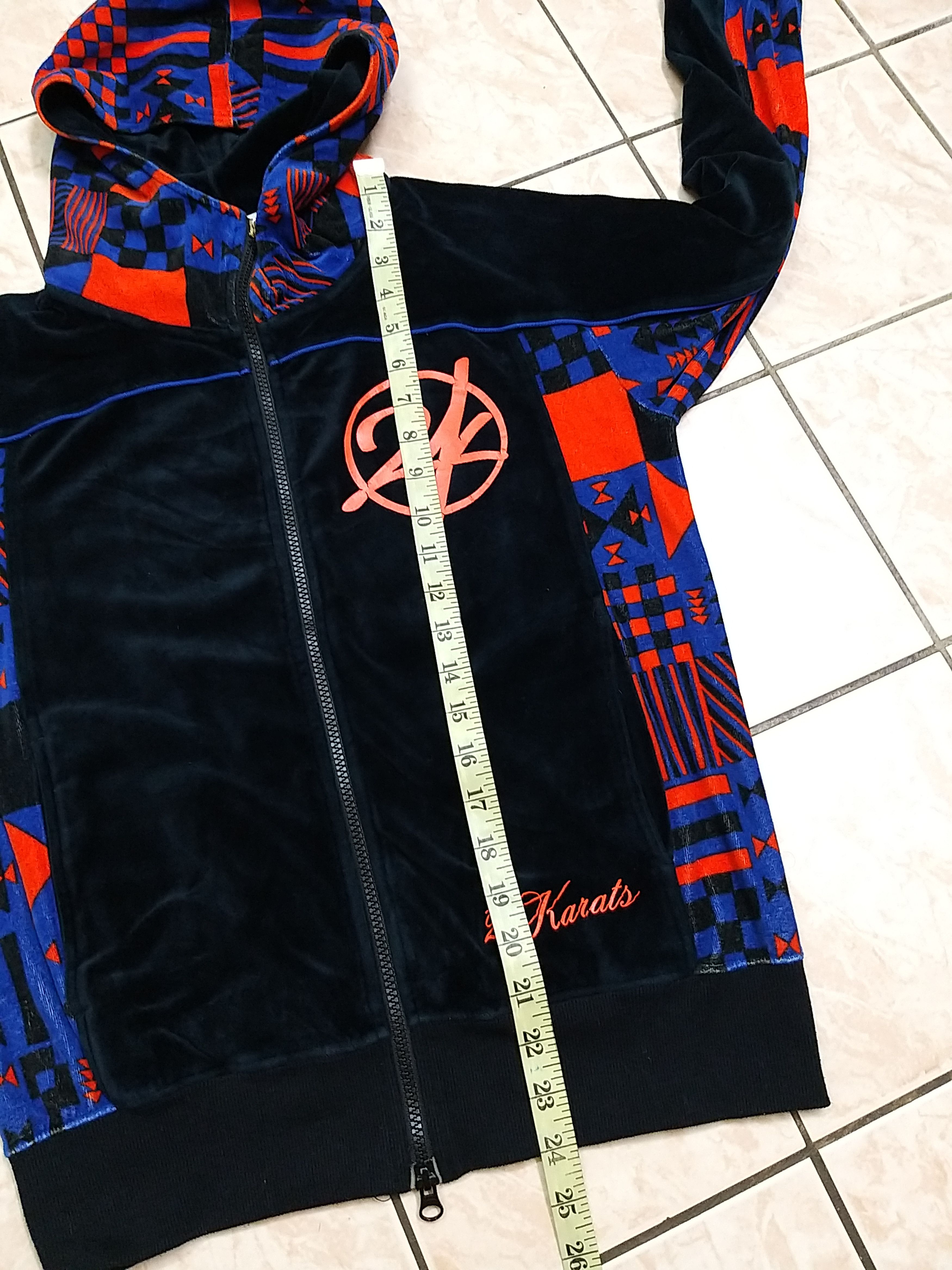 Japanese Brand JAPANESE BRAND 24KARATS VELVET BIG LOGO ZIPPER HOODIES Size US S / EU 44-46 / 1 - 12 Thumbnail