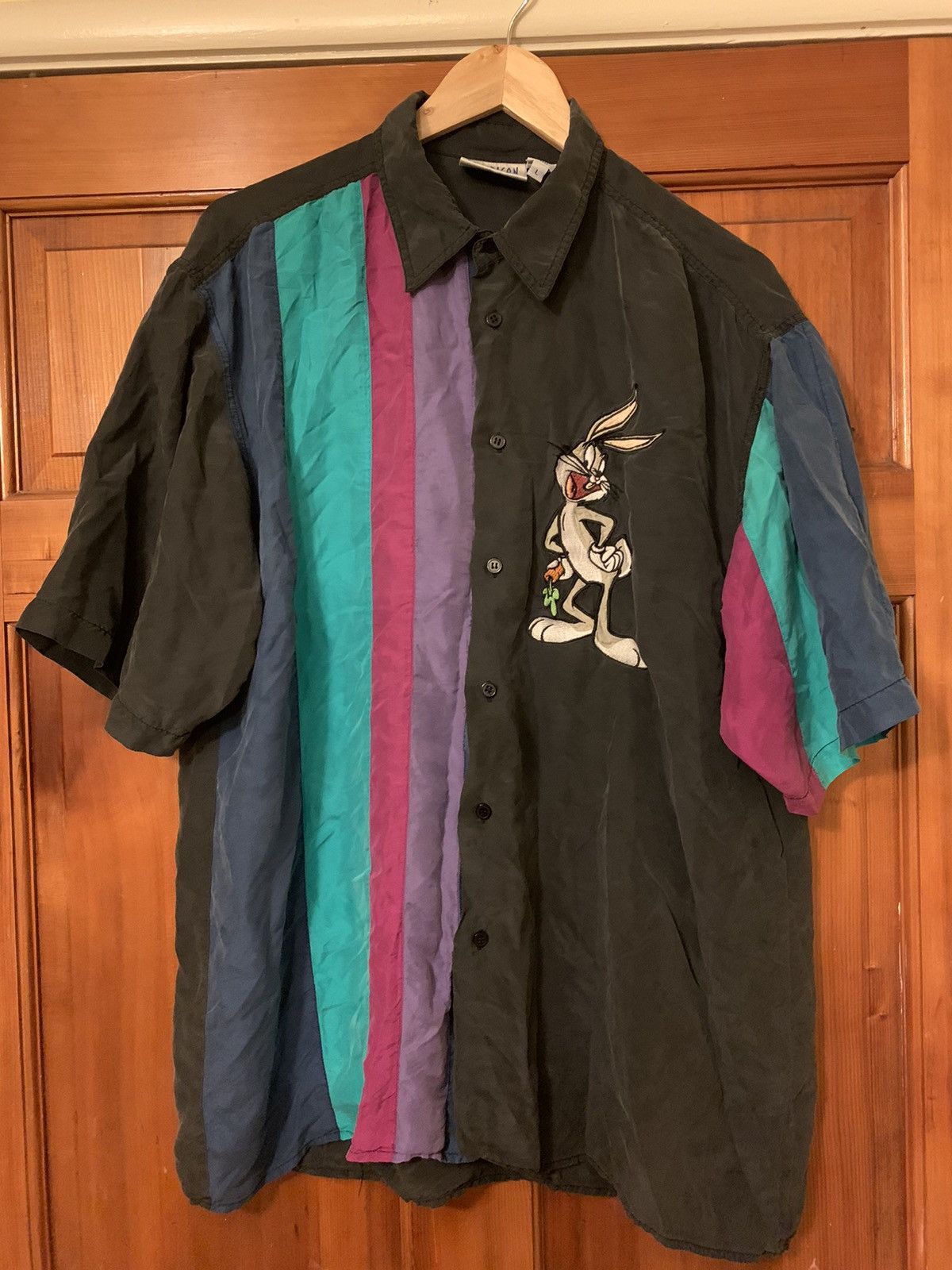 Vintage × Warner Bros *RARE* Vintage 1993 100% Silk Bugs Bunny Bowling Shirt L/XL Size US L / EU 52-54 / 3 - 1 Thumbnail