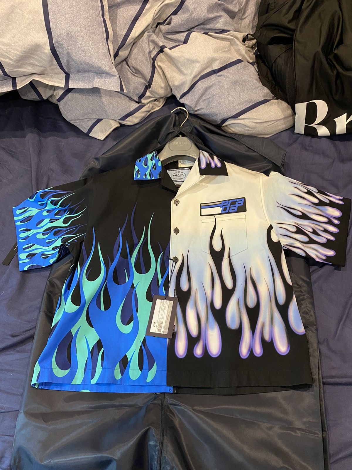 Prada Double match flames print shirt | Grailed