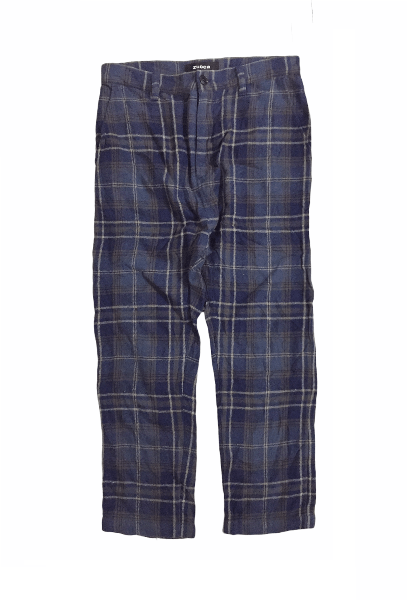 ZUCCA by Issey miyake tartan wool crop pants