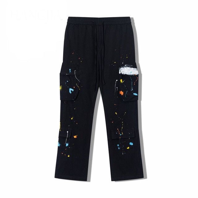 Japanese Brand Paint Splatter Detail Cargo Pocket Draw String Pants Size US 32 / EU 48 - 4 Thumbnail