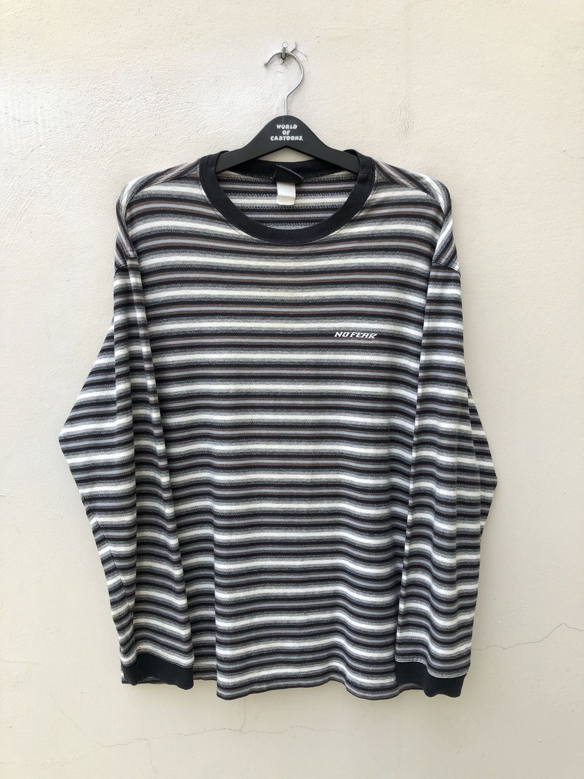 No Fear × Vintage Vintage 90s No Fear Long Sleeve Stripes t shirt Size US L / EU 52-54 / 3 - 1 Thumbnail